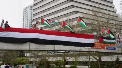 وقفة احتجاجية في كندا تضامناً مع اليمن وغزة	 